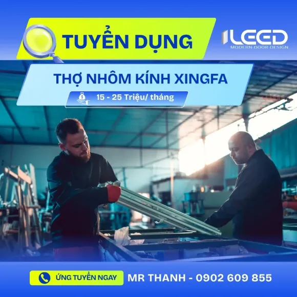 Hoàn thiện cửa nhôm kính Slim lùa không ray dưới tại TPHCM