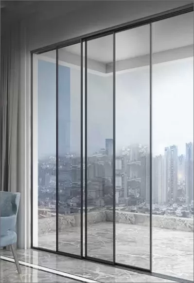 Hoàn thiện cửa nhôm kính Slim lùa không ray dưới tại TPHCM